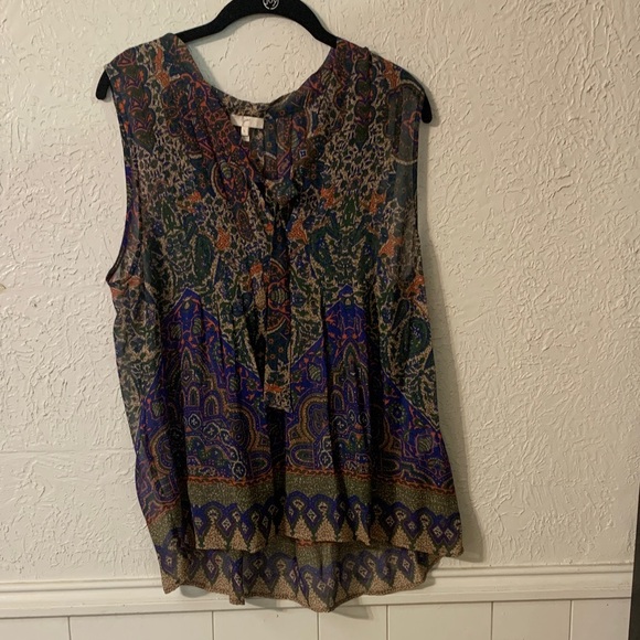 Joie Multicolor Paisley Sleeveless Blouse - Picture 1 of 10